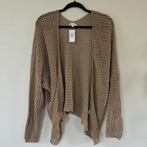 Women's Open Knit Sweater - Tan